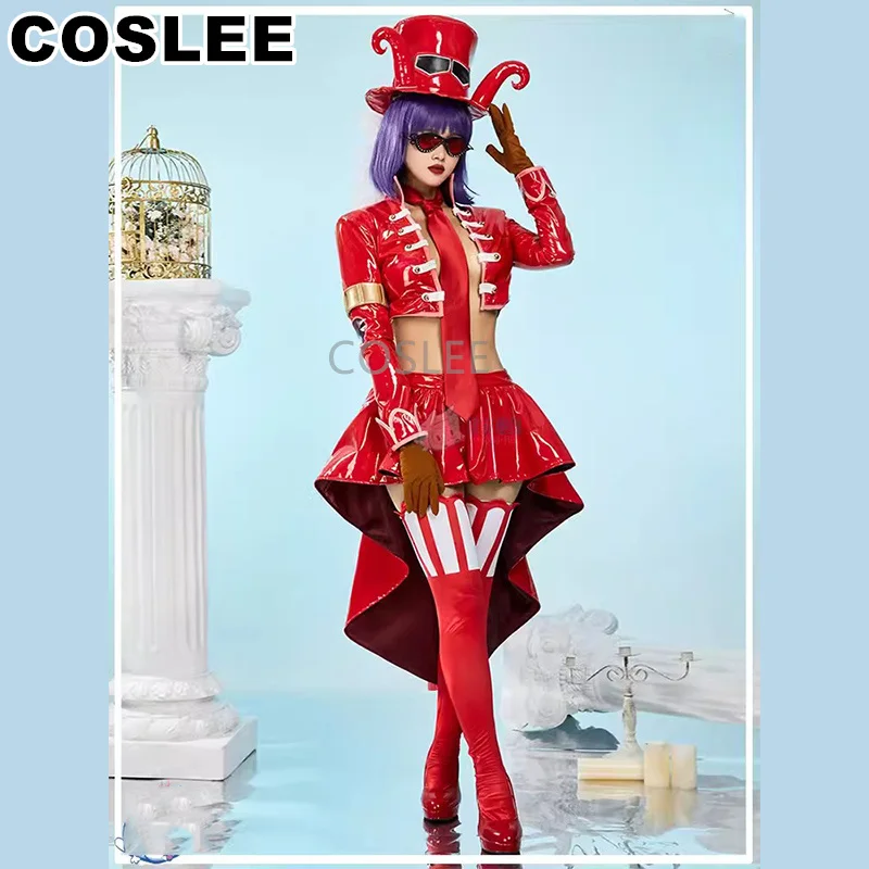 COSLEE Belo Betty Cosplay Anime One Piece Costume Red Uniform Top Hat Skirt Halloween Party Outfit Women New