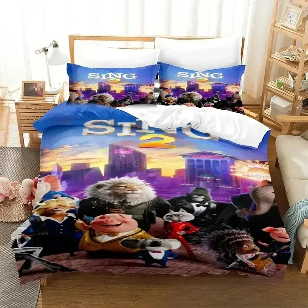 

3D Print Cartoon Sing 2 Bedding Set Duvet Cover Bed Set Quilt Cover Pillowcase Comforter King Queen Size Boys Adult Bedding Set