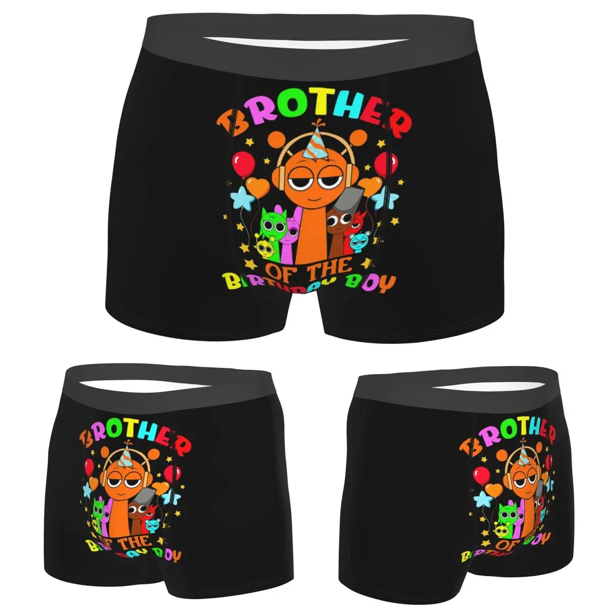 

Boxer Underpants Shorts Brother Of The Birthday Boy Sprunki Birthday Panties Male Comfortable Underwear for Homme Man Gifts