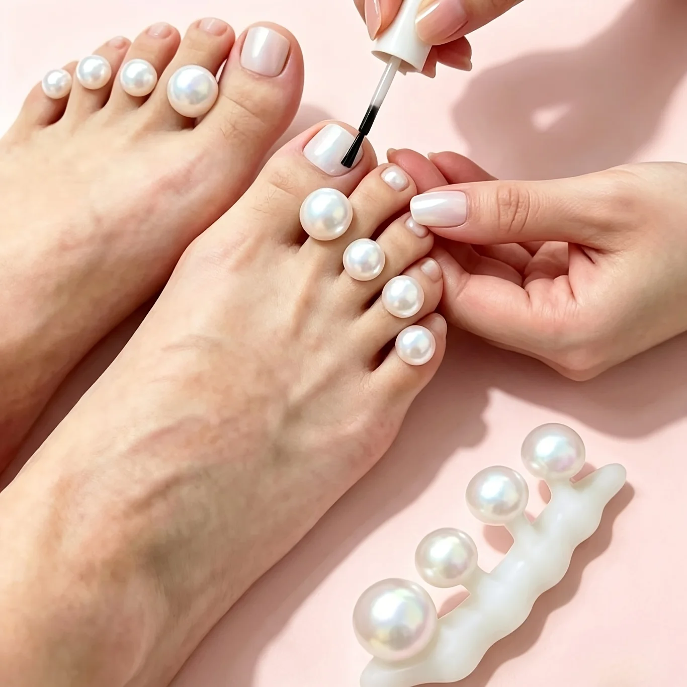 Rainbow Bubble Toe Separator, Design Toe Round Spreader, Nail Polish Coating Anti-Adhesion, Portable Manicure Tool for Salon
