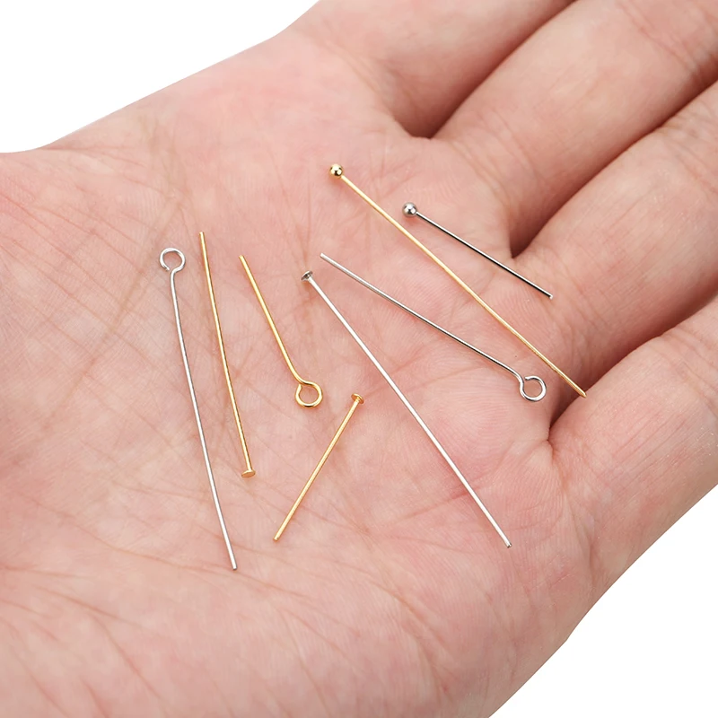 30 100 pcs PVD Stainless Steel Flat Head Needles for DIY