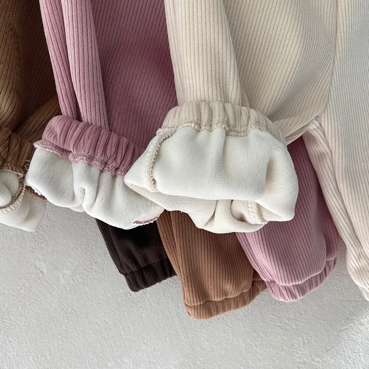 2025 الشتاء الرضع فتاة الدافئة سروال قصير خمر جديد الطفل الصوف السراويل الصلبة طفل صبي سراويل تقليدية ملابس الأطفال