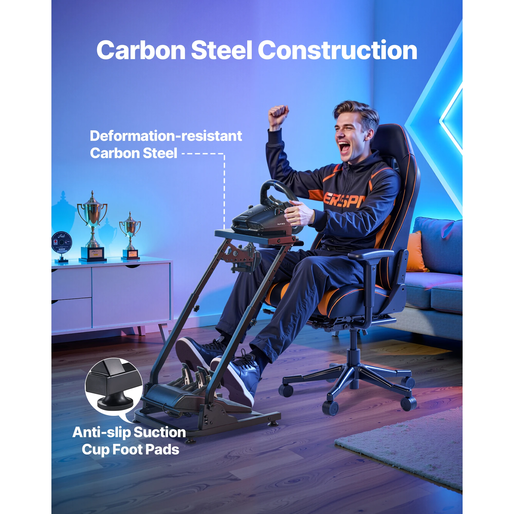 SucceBuy G920 Racing Steering Wheel Stand Shifter Mount fit for Logitech G27 G25 G29 Gaming Wheel Pedals NOT Included Racing