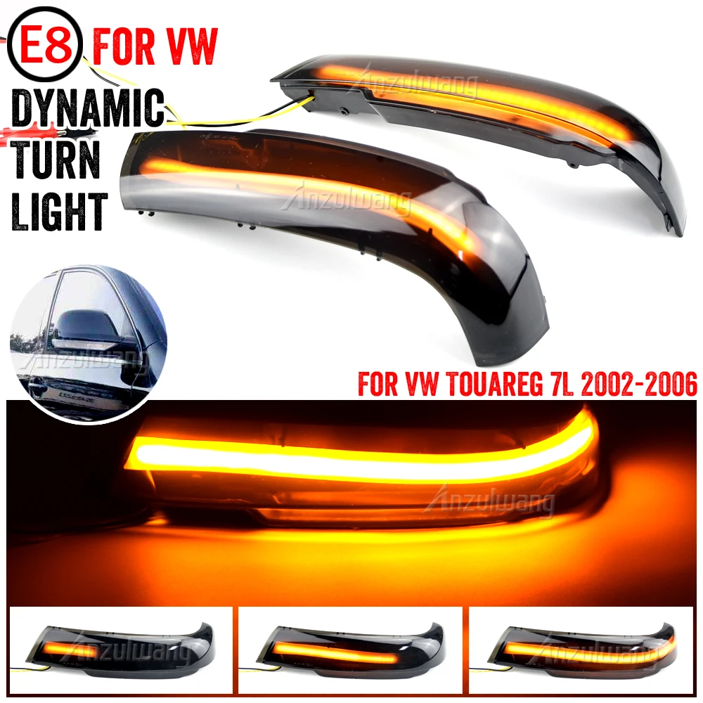 2Pcs For VW Touareg 7L 2002-2006 Prefacelift model Dynamic Steering Signal Led Light Rear View Mirror Indicating Flash