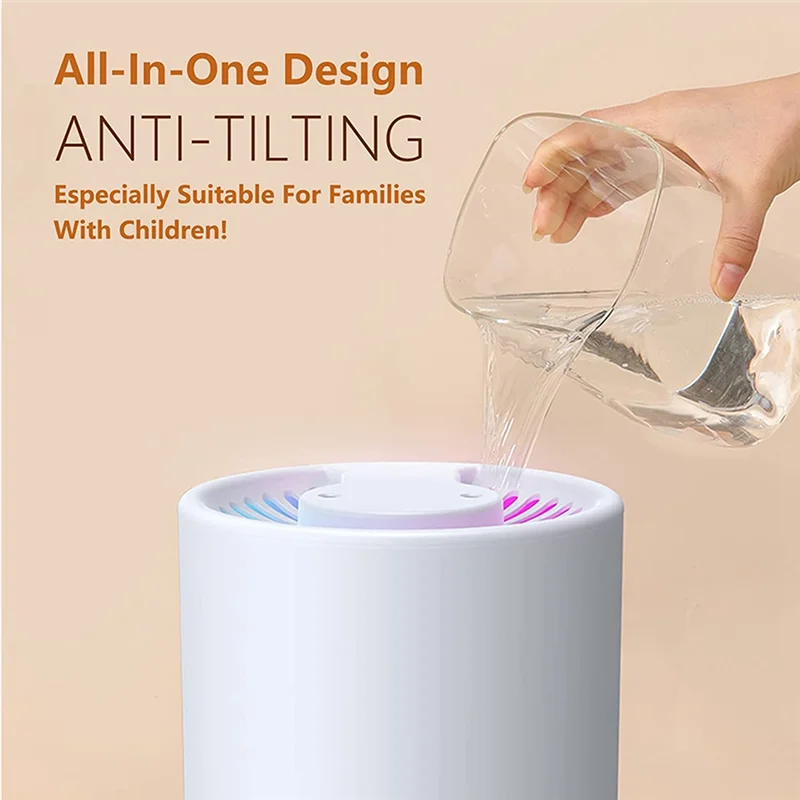 A40Z-Humidifiers For Home Bedroom Large Room,5L Large Capacity,Whisper-Quiet Operation,Easy To Clean,7 Colors LED Light