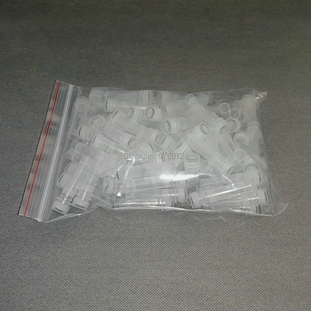 100pcs/lot 1.5ml Plastic Freezing Tubes Flat Bottom Sample Cryovial Centrifuge tube With Gasket