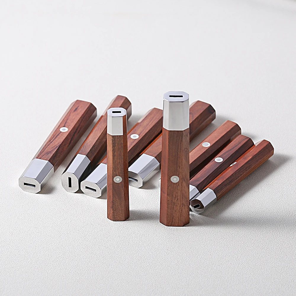 النمط الياباني الكلاسيكي مثمنة مقبض السكين DIY اليدوية المطبخ سكين الطاهي فائدة الفولاذ المقاوم للصدأ خشب الورد السكاكين مقابض