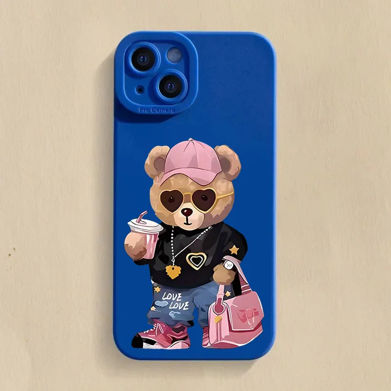 Cute Bear Soft Phone Case For Samsung Galaxy S25 S24 S23 S22 S21 Ultra Plus FE A16 A06 A26 A33 A56 A34 A54 A53 Silicone Cover - view 4