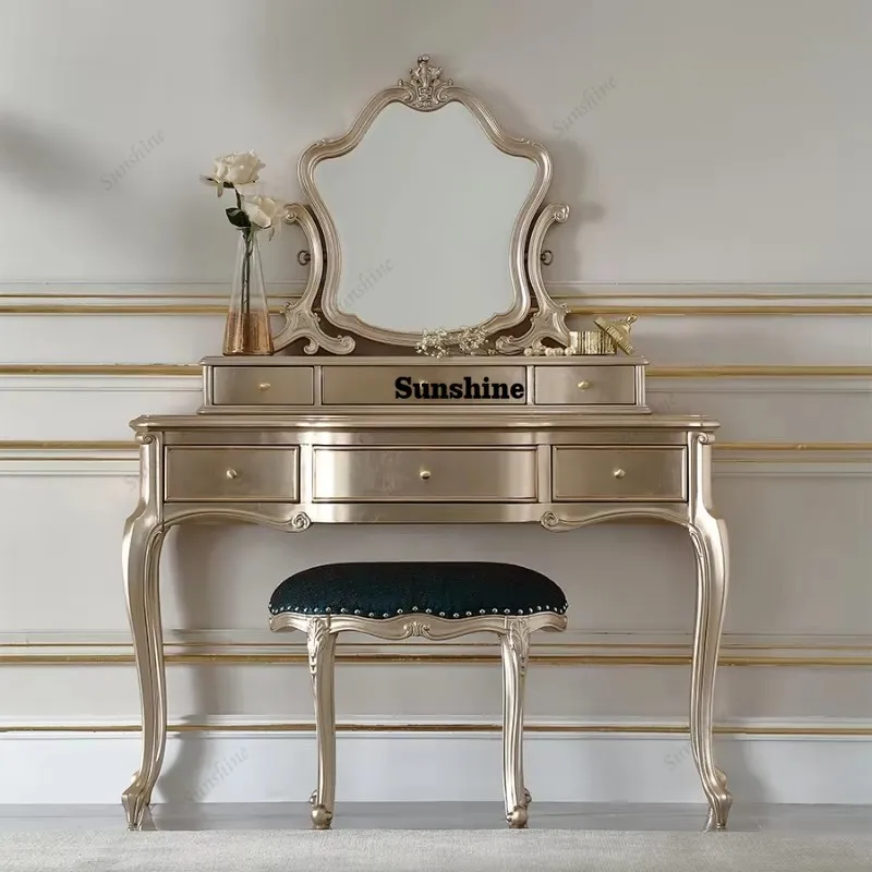 

Bedroom Drawers Dressing Table Mirror Set European Princess Dressers Storage Organizer Home Coiffeuse De Chambre Furniture Home