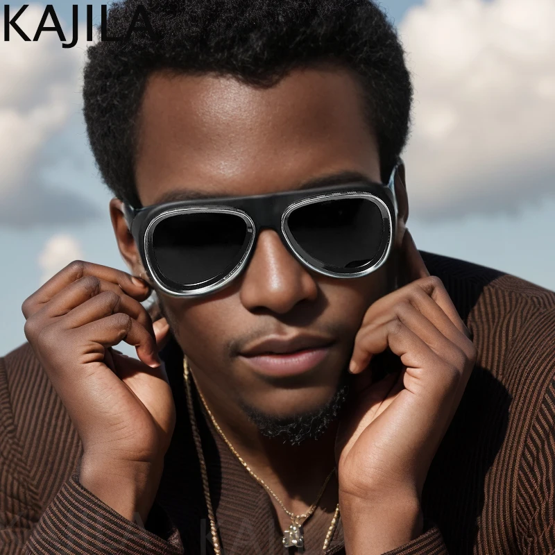 Oval Frame Steampunk Pilot Sunglasses Men 2026 Luxury Brand Design Vintage Punk Sun Glasses For Male Shield Goggle Eyewear UV400
