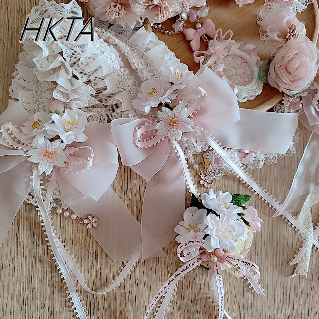

Original Handmade Lolita Kawaii Women Girl Hair Clips Small Accessories Pink Lolita Headband Hairpin Girl Hat Headgear Headband
