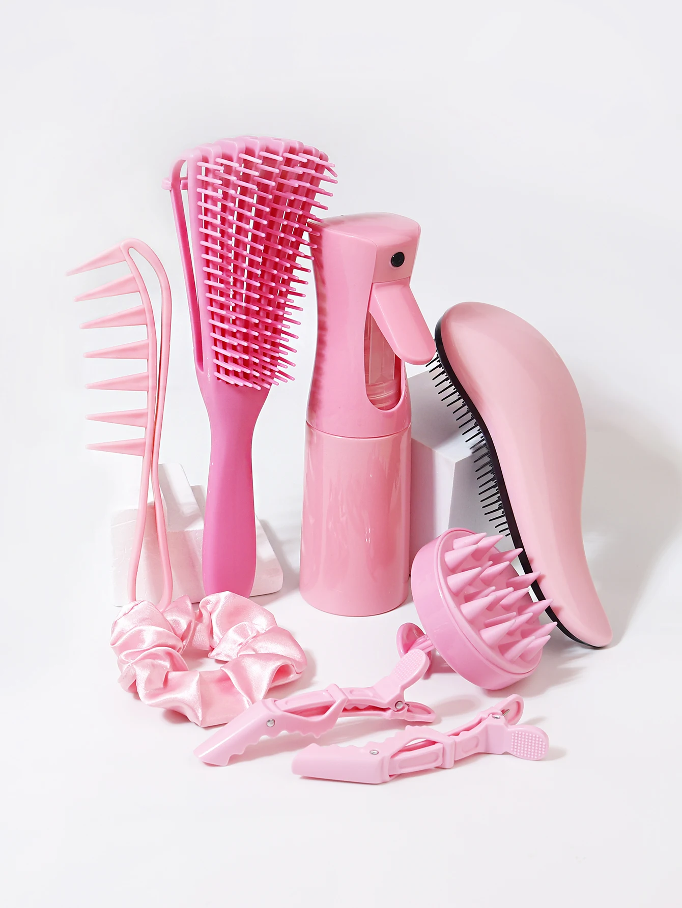 8PCS/set of anti-static styling set, dry and wet dual-purpose fluffy hair, household hair comb wrinkle removal hair brush