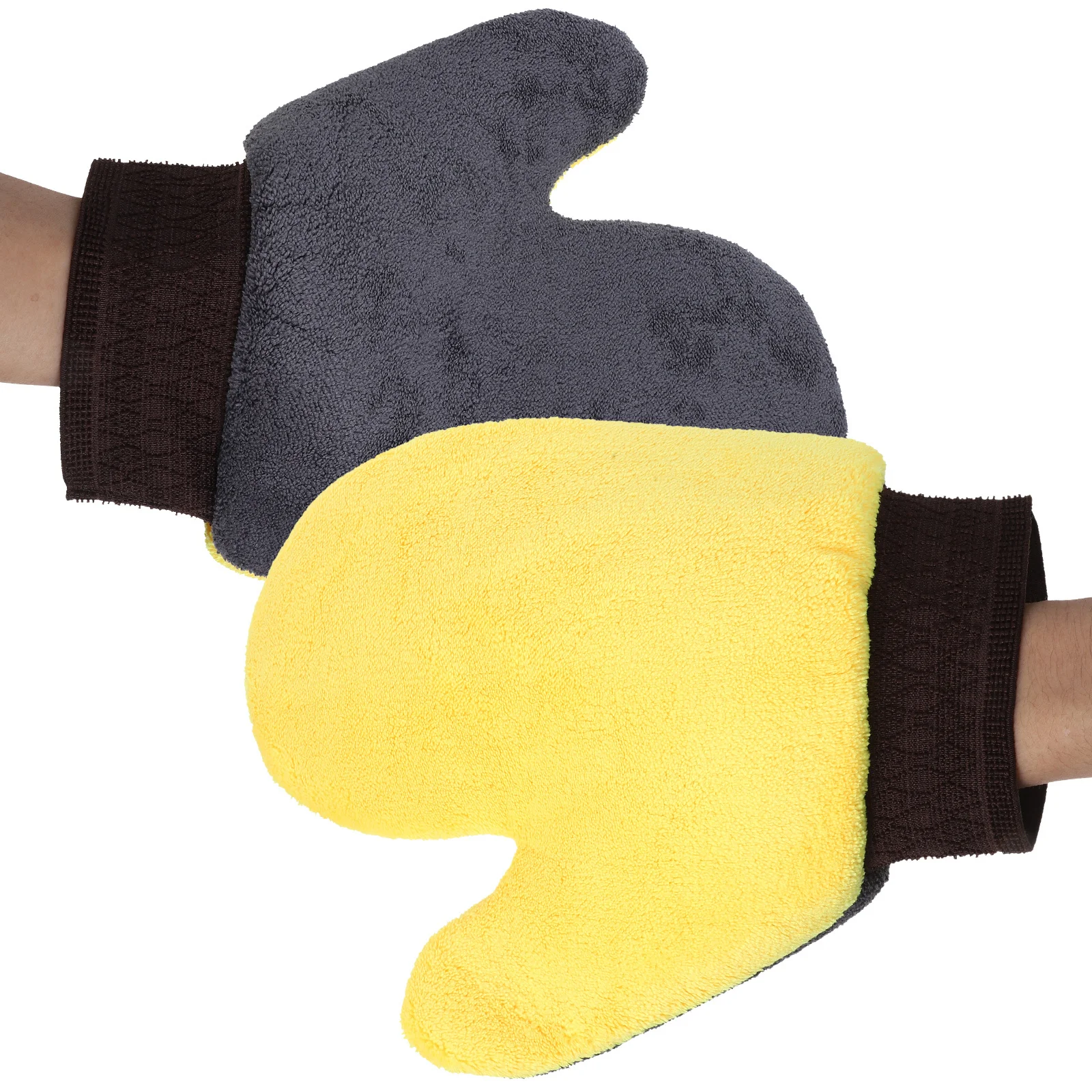 

2pcs Car Mitts Coral Fleece Scratch-Free Glove For Auto Detailing Exterior Cleaning Tools Remover For Car Detailing Wash Mitt