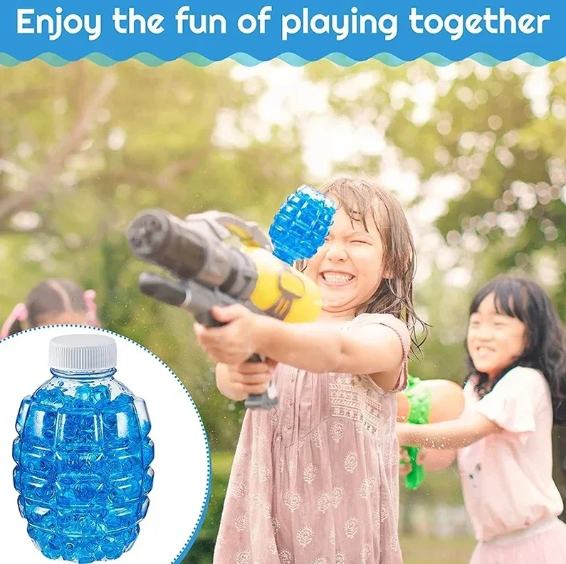 OLWater Gun Accessories ترشيش الكرة بندقية عبوة الذخيرة البلاستيك هوبر جل حبة زجاجة فرعية للأطفال الصيف #2