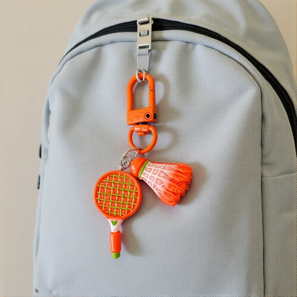 Colorful Badminton Car Keychain Creative Simulation Multi-color Souvenir Gift Badminton Auto Keyring Fashion Bag Hanging Pendant