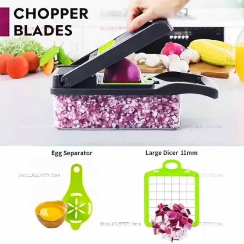 Multifunctional Kitchen Vegetable Dicing Slicing Shredding Set 14/16 Piece Food Chopper Quick Vegetable Cutter for Home Cooking