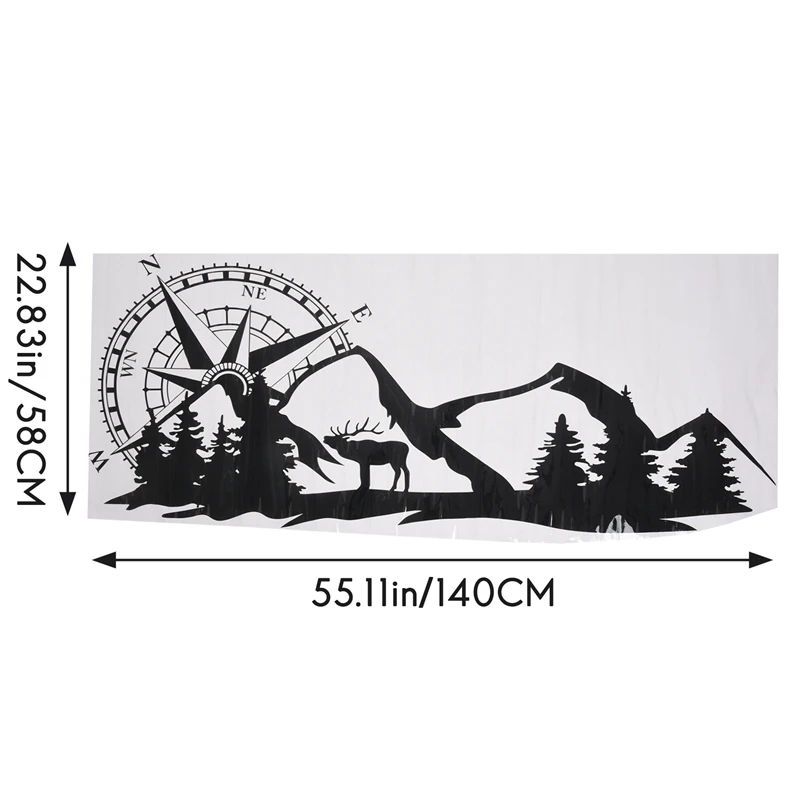 RV Motorhome Universal Body Sticker DIY Compass Navigation Animal Decal Sticker Decoration For Car Caravan Trailer