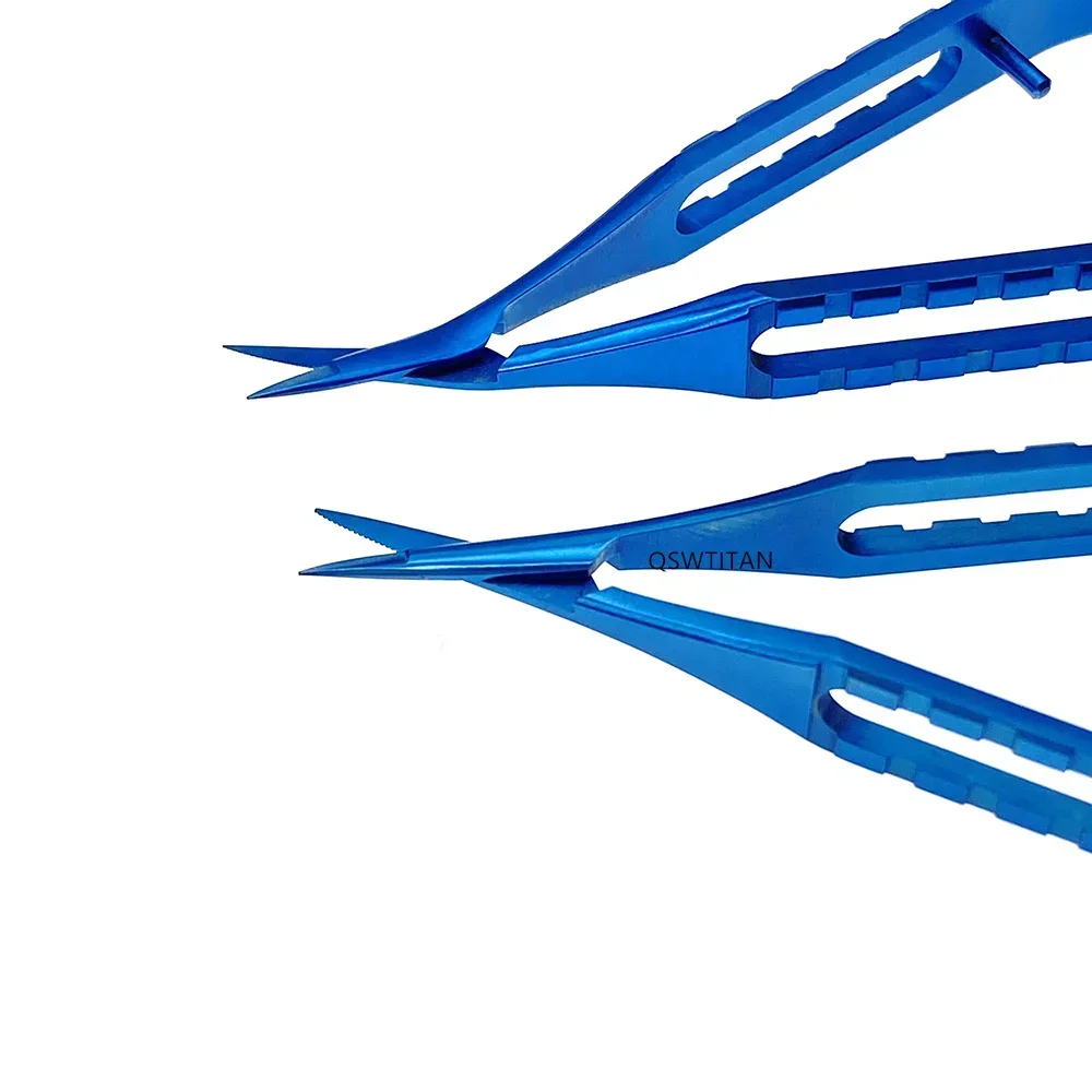 Titanium IOL Lens Cutter Scissors with Sawtooth 1pc Ophthalmic Microsurgery Instrument Angle/straight Blade