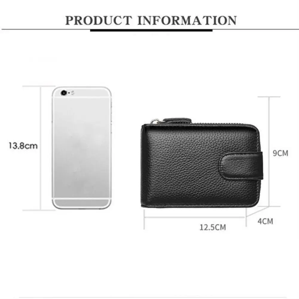 Unisex PU Leather ID Credit Anti Rfid Card Holder RFID NFC Blocking Wallet Case Zipper Coin Purse Money Bag RFID Protected