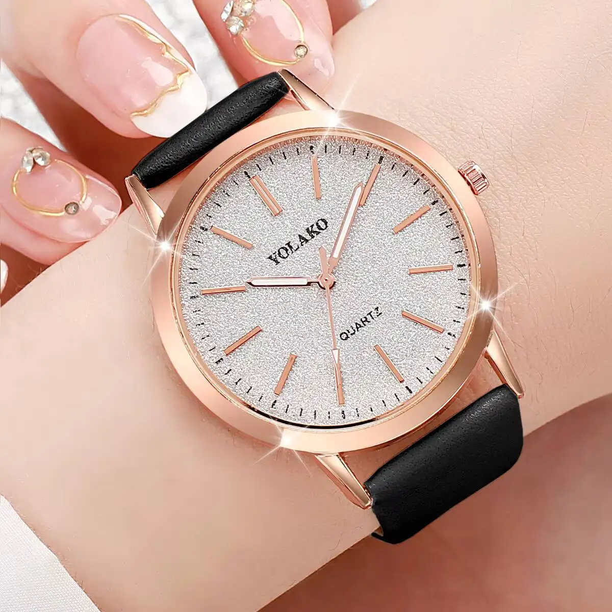 3PCS/Set Fashion Starry Dial Women Quartz Watch Simple Leather Strap Ladies Wrist Watches Reloj Mujer（Without Box） - view 4