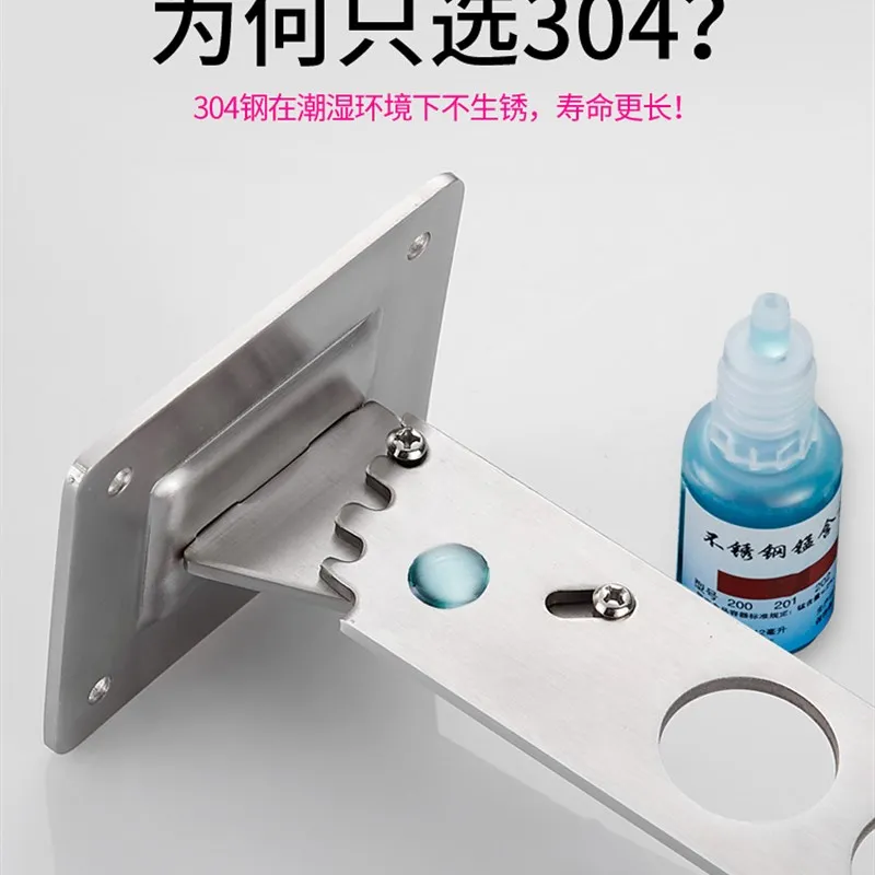Hole folding drying rack  rod bath z room bathroom clothes drying artifact wall-mounted invisible clothes