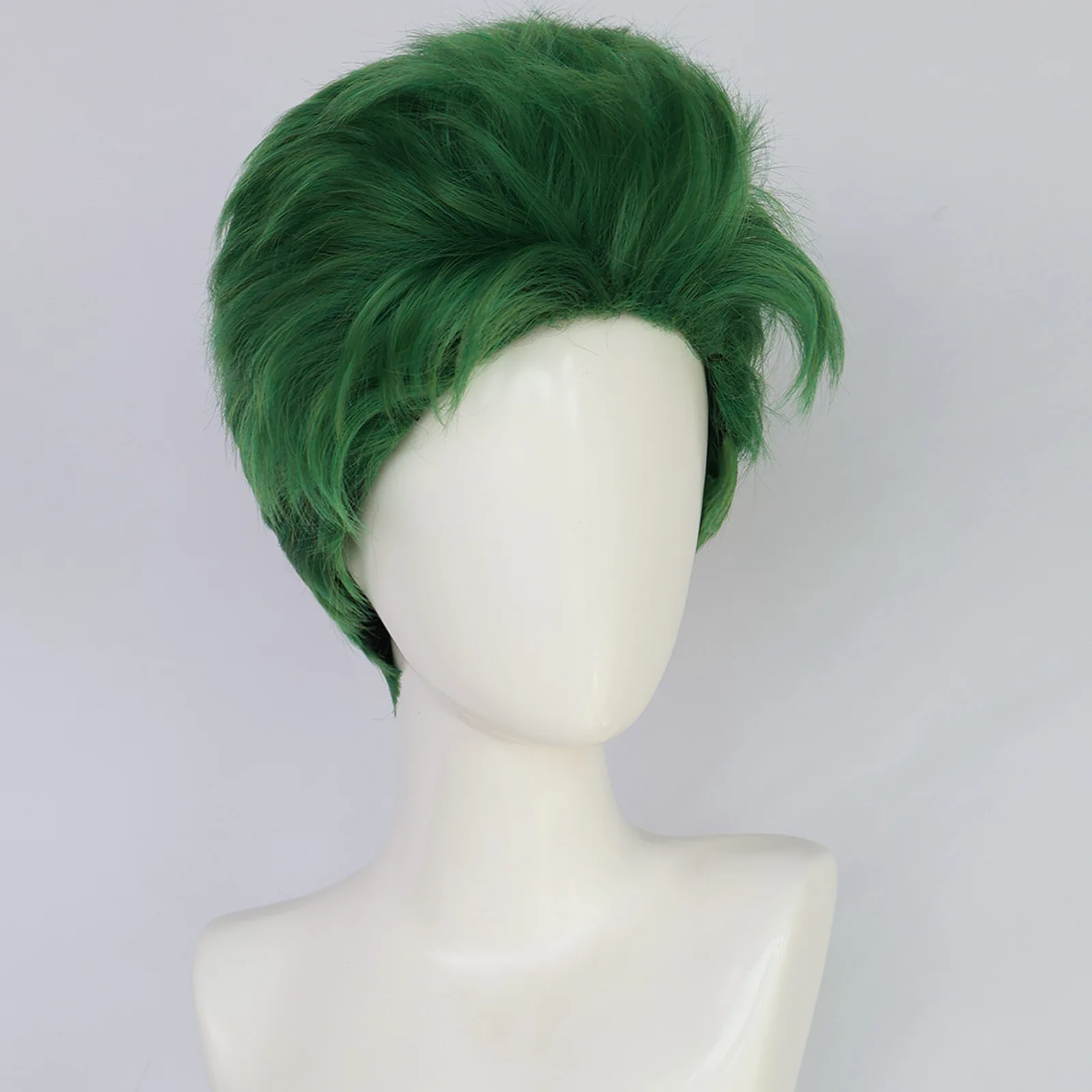 Peruki męskie krótkie zielone do cosplayu Zeda z filmu Zombie 4 z 2025 roku, do odgrywania ról.