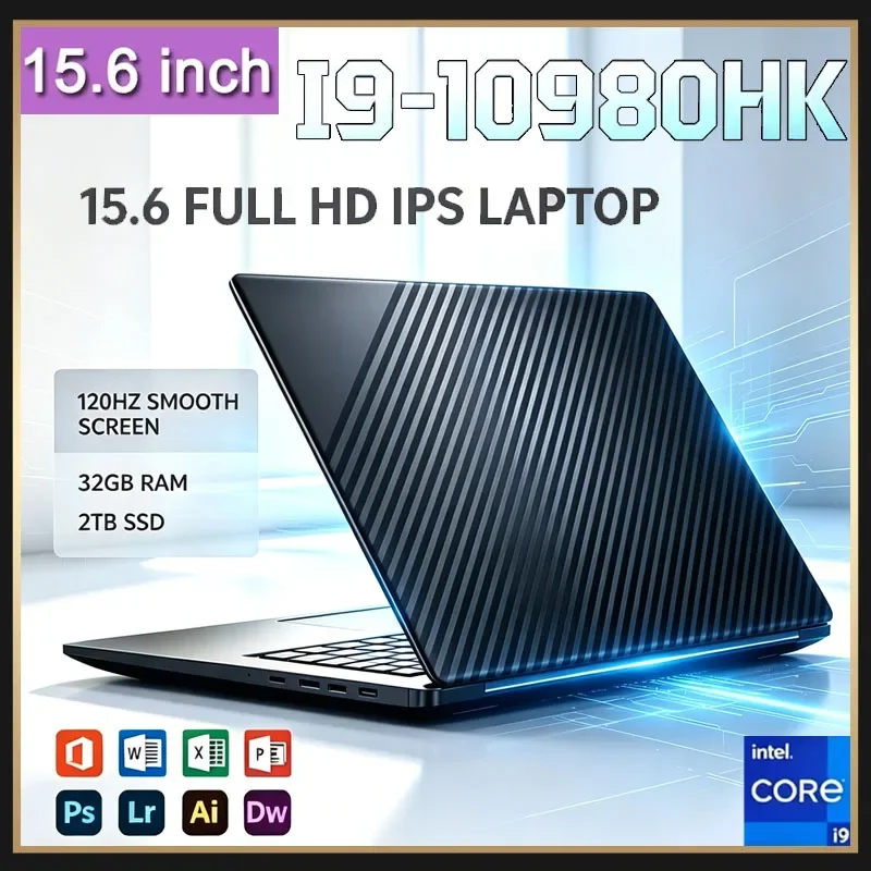 Ultra Portable Laptop Powerful 15.6 Inch Core I9 10980HK 16GB Large Memory 1TB Solid State Drive Win11 Pro Gaming Study Notebook