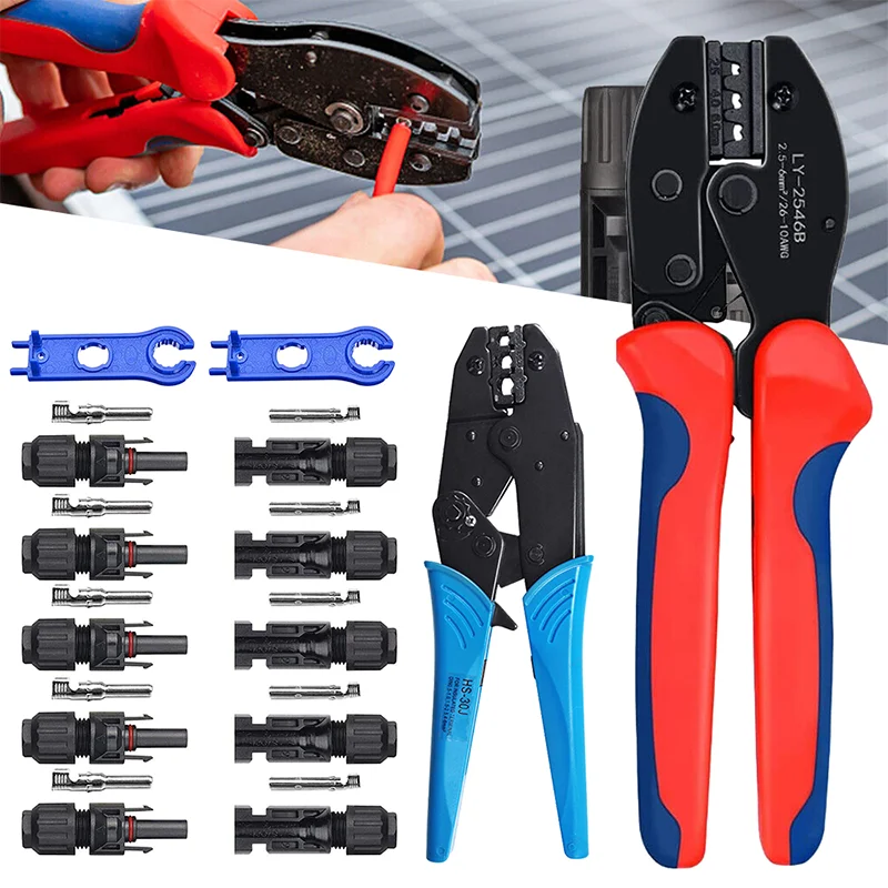 Crimping Tool Set for MC4 Solar Connector 2.5/4/6mm² Pressed Pliers Electrician Tools Electrical Terminals Clamp