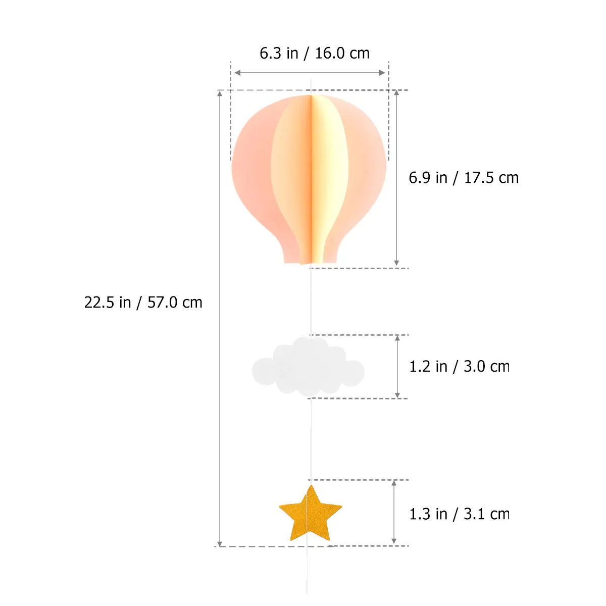 Birthday Swirl Hanging Decor Hot Air Balloon Pendant Decoration Ceiling Decorations view 6