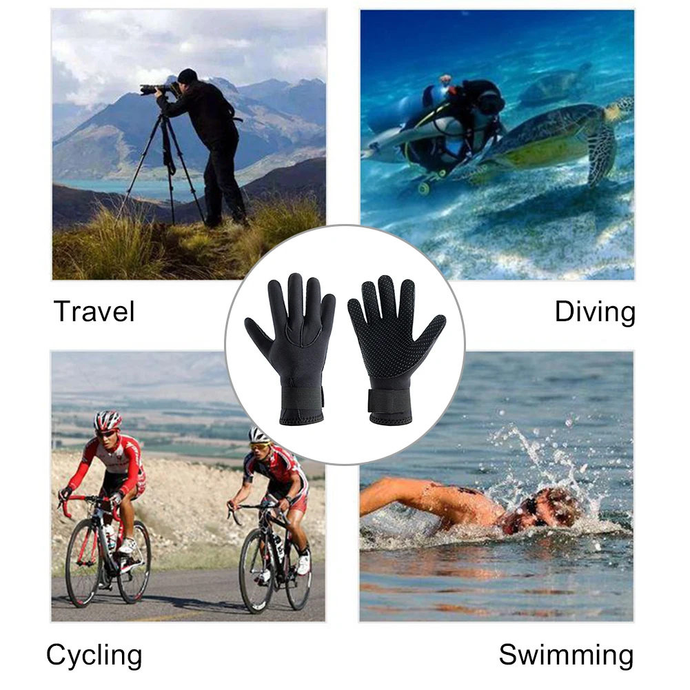 5mm Five Finger Dive Gloves Waterproof Wetsuit Gloves Anti Slip Surfing Gloves Thermal for Diving Snorkeling Surfing