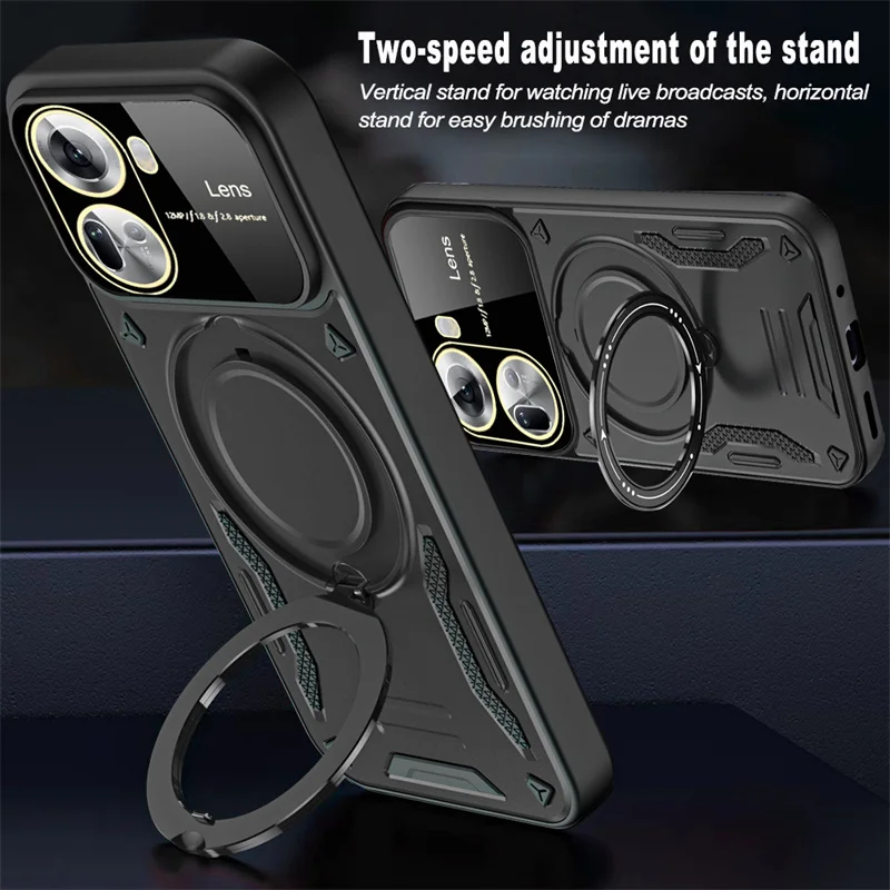 For Oppo Reno 11 5g Case CPH2599 Anti Shock Kickstand Magnet Ring Armor Phone Cases for Oppo Reno11 5G Global 6.7