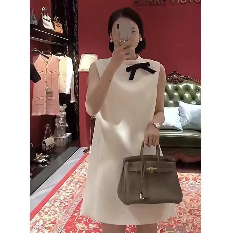 [zoci] Autumn Women Summer Clothing Year, French Socialite Temperament, High-end Feeling, Fragrance Style Sleeveless Dress New