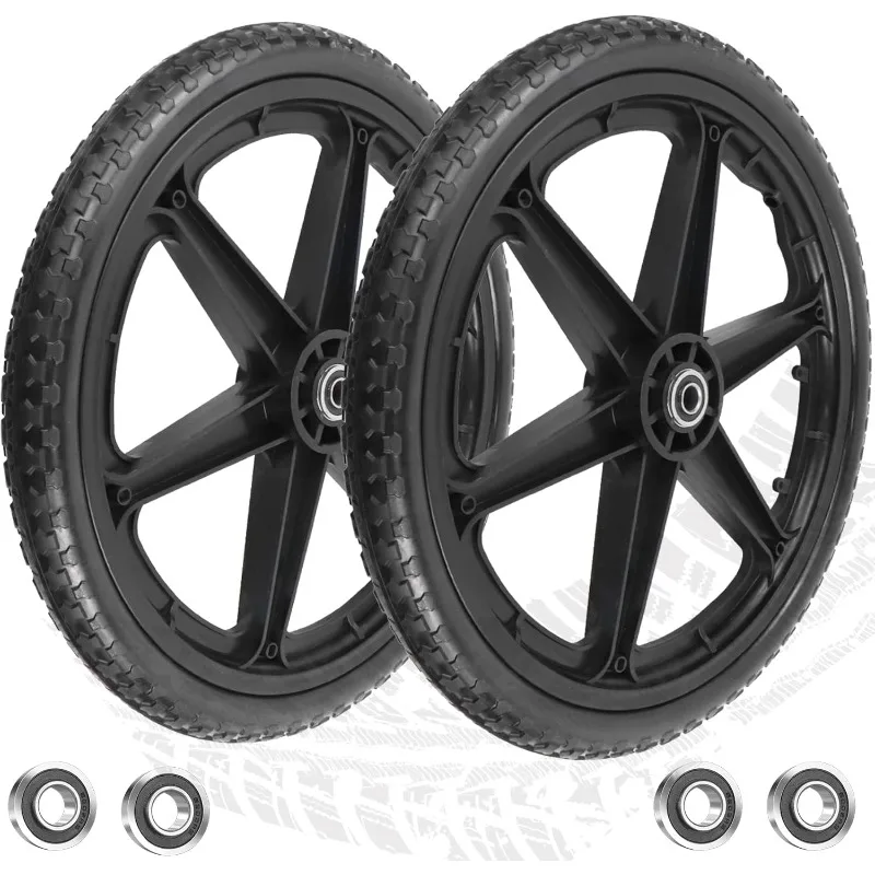 

20" Flat Free Wheels Compatible with Rubbermaid Wheelbarrow Wheels, 20" Flat Free Tires with 5/8" Bearing & 3/4" Bearing