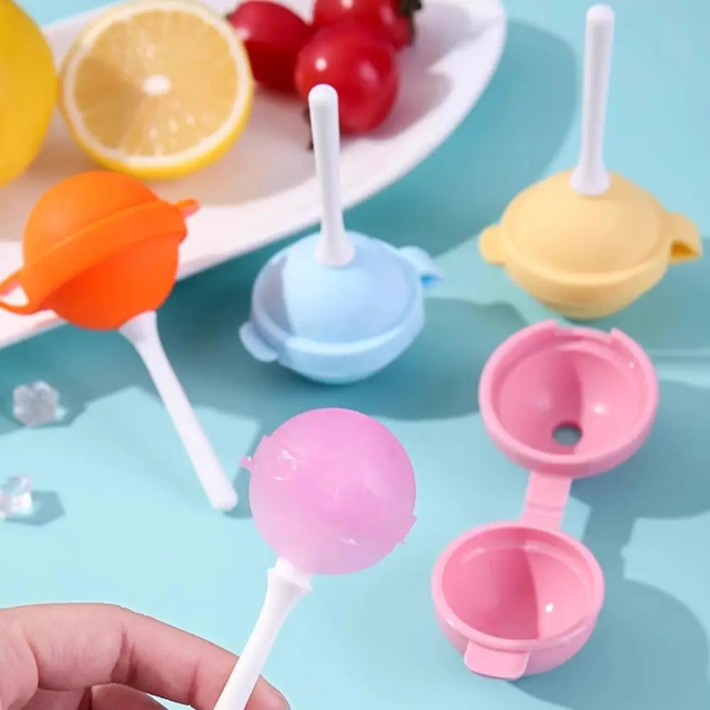 4pcs Lollipop Ice Hockey Ice Cream Mold Set Food Grade Household Use Frozen Treat Molds Creative Kitchen Tools for Complementary