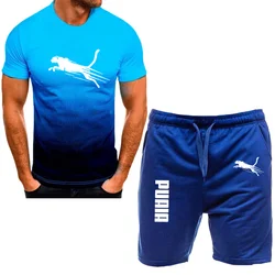 2024 Summer Men's 3D Printed Short Sleeve Set for Running Breathable Men's Short Sleeve Set