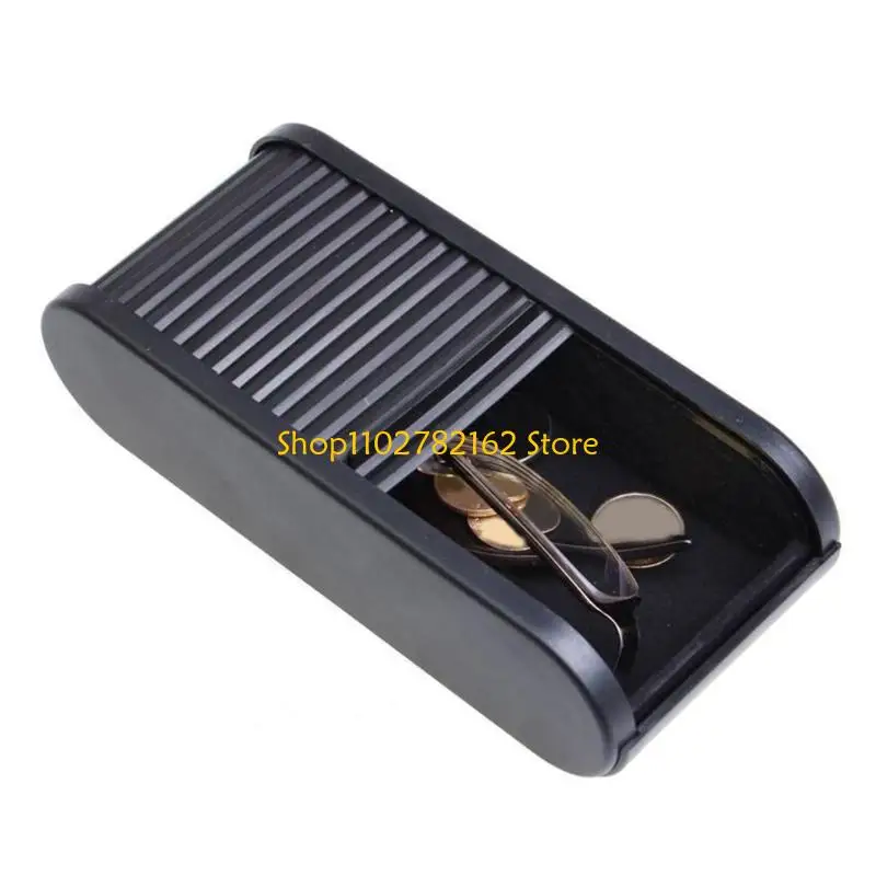 

547B Car Interior Storage Solution Sliding Open Car Console Storage Box Plastic Large Capacity Glasses Box