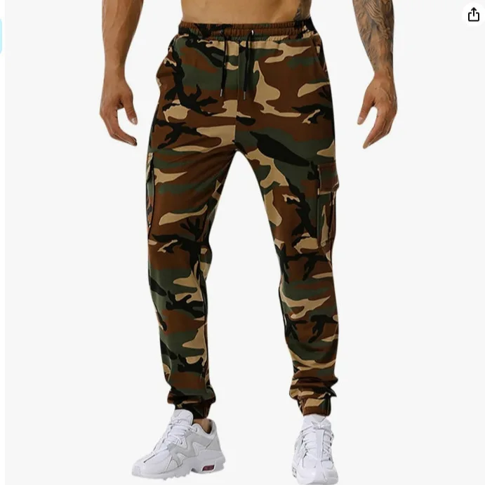 Men's Splicing Camouflage Jogging Pants Outdoor Sports Pants Football Training Pants Fitness Pants Trousers
