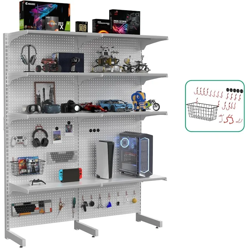 home. Pegboard and Shelf Unit - 57.5