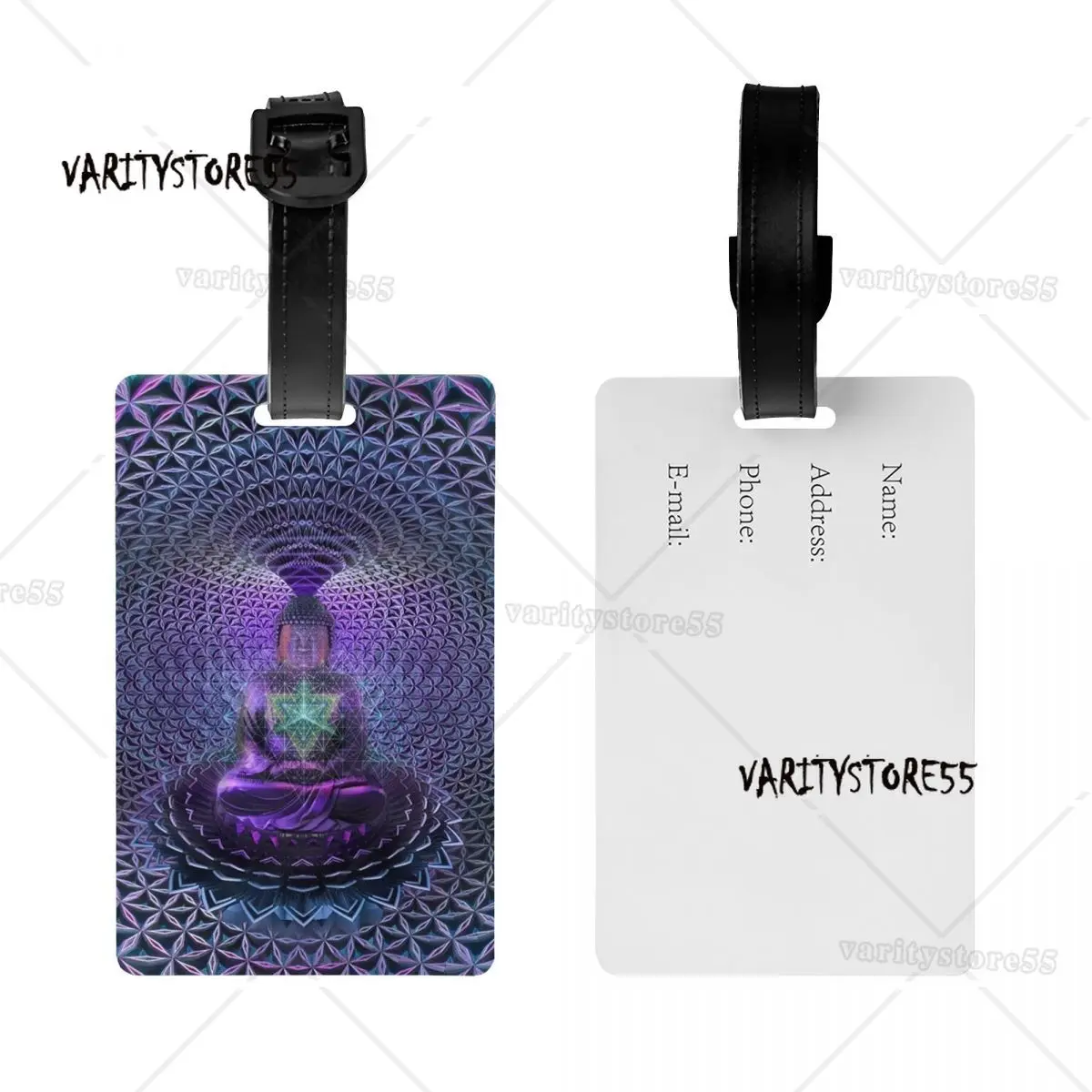 Custom India Mandala Zen Buddha Luggage Tag Privacy Protection Baggage Tags Travel Bag Labels Suitcase