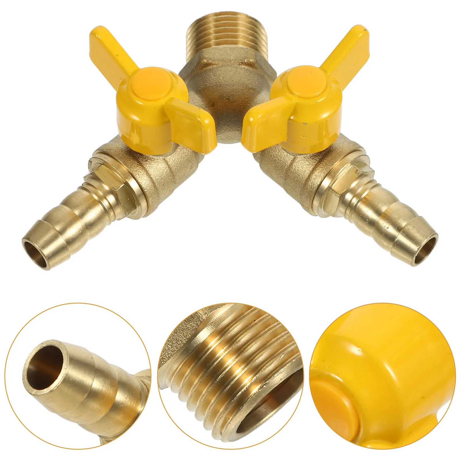 Gas Ball Valve Y Shaped 3-Way Shut Off Valve Hose Barb Gas Shut Off Tool Heavy Duty Plumbing Fittings Plumbing Fittings