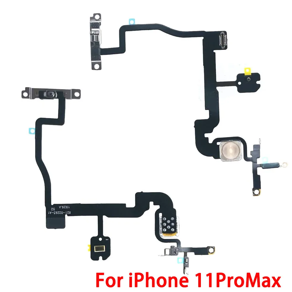 Power Button Flex Cable For iPhone 11 Pro Max On/Off Switch With Flash Light Mic Replacement