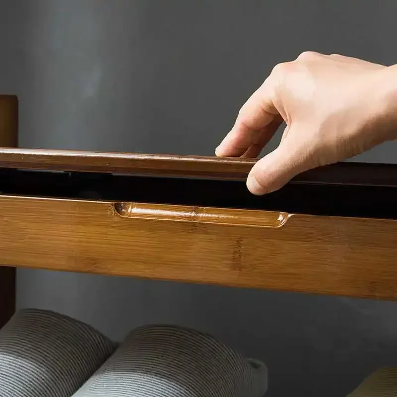 Bamboo Shoe Rack Bench - Large Storage Organizer for Entryway