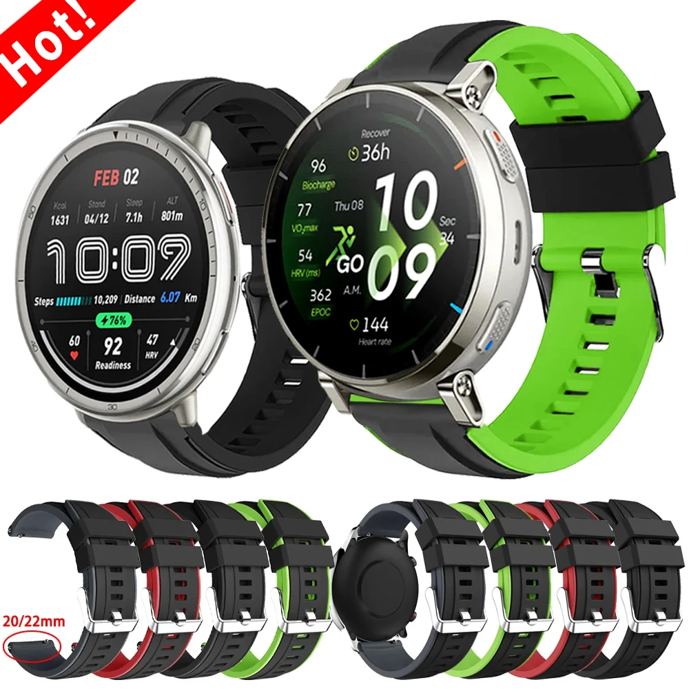 20/22mm Silikonarmband für Amazfit Active Max/Active 3 2/Bip 6/BALANCE 2 Armband für Amazfit GTR 4 3 2 3pro/GTS 4 2 mini Correa