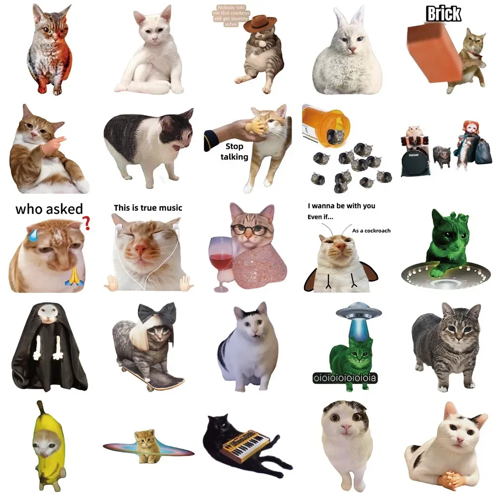 สติกเกอร์ลายสัตว์น่ารักตลกๆ 50 ชิ้น สติกเกอร์การ์ตูนคาวาอี้ ของเล่นเด็ก ตกแต่งแล็ปท็อป โน้ตบุ๊ก กระเป๋าเดินทาง รถจักรยานยนต์