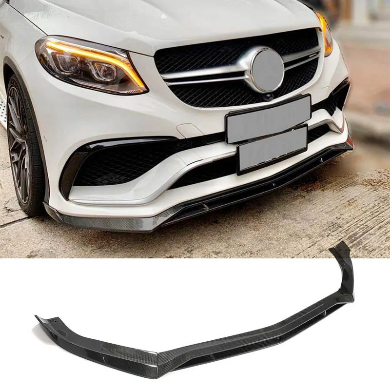 Front Bumper Lip Spoiler For Mercedes-Benz GLE Class C292 GLE63 AMG 2015 - 2018 Carbon Fiber /FRP Front Bumper Splitters 4CS