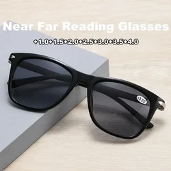 Women&Men Bifocal Sun Reading Glasses UV Shade Sunglasses Presbyopic Eyeglasses Square +1.0+1.5+2.0+2.5+3.0+3.5