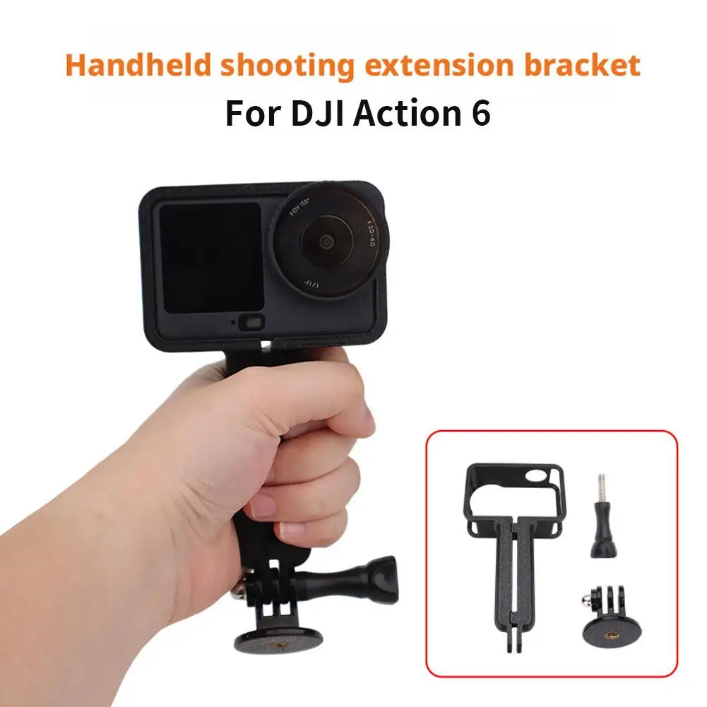 تمديد قبضة ل dji Osmo Action 6 مقبض مثبت يدوي مع 1/4 ثقب المسمار المحمولة تحديد حامل للكاميرا الرياضية E2I4