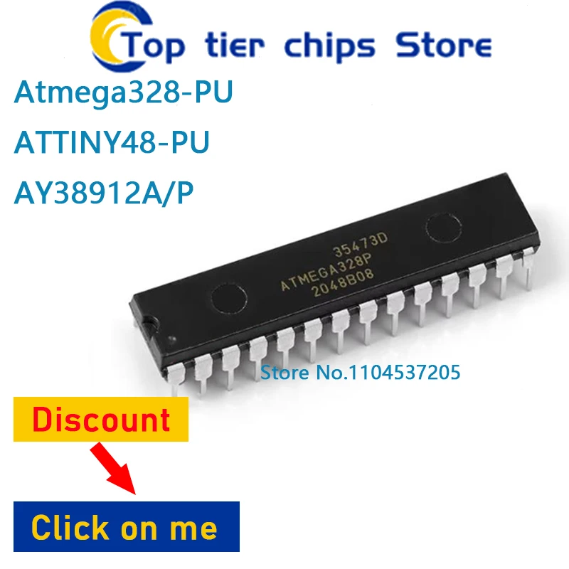 

1-10 шт./лот Atmega328-PU ATTINY48-PU AY38912A/P DIP28 100% НОВЫЙ
