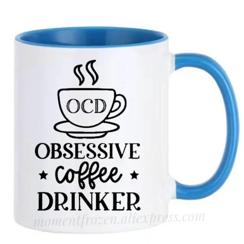 Obsessive Coffee Drinker Cups Caffeine Mugs Outdoors Party Bonfire Camping Drink Water Juice Coffeeware Home Decal Friends Gifts