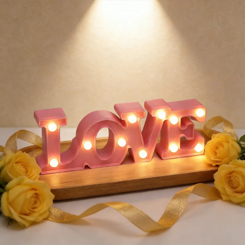 

Подарок на день Святого Валентина, декор на свадьбу, день рождения, романтический 3D светодиодный знак любви, настольная лампа с буквами, ночник для домашнего рабочего стола